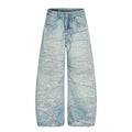 3D Printed Wide-Leg Denim Pants