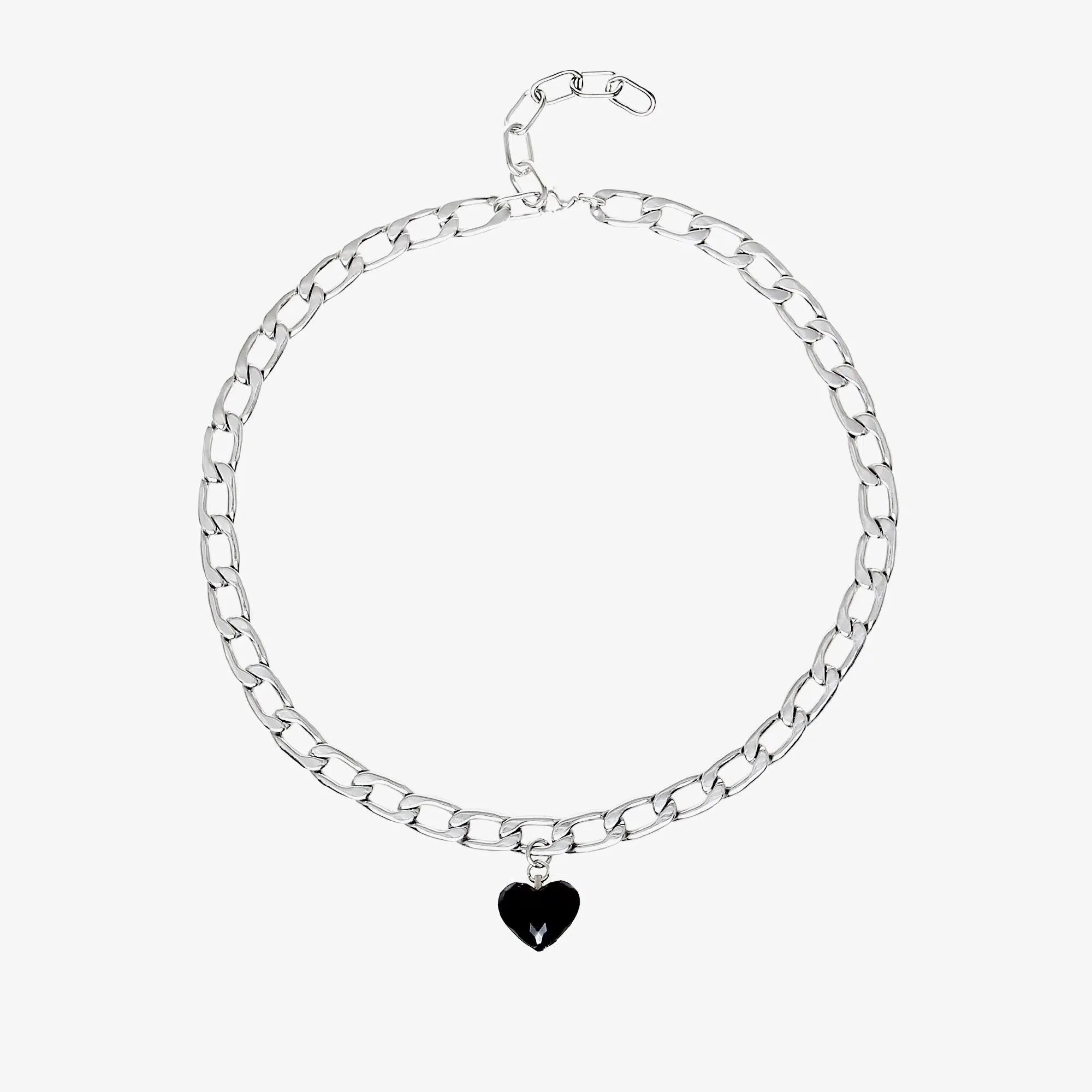 Acrylic Heart Pendant Cuban Necklace