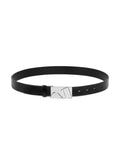 Metal Buckle Sleek Leather Belt