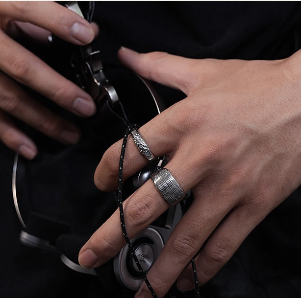 Tree Texture Titanium Steel Ring