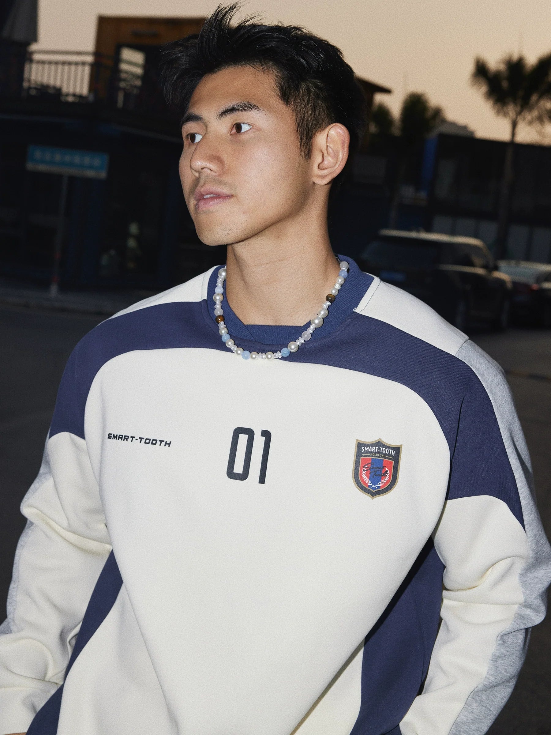 Street Sports Contrast Stitching Sweatshirt