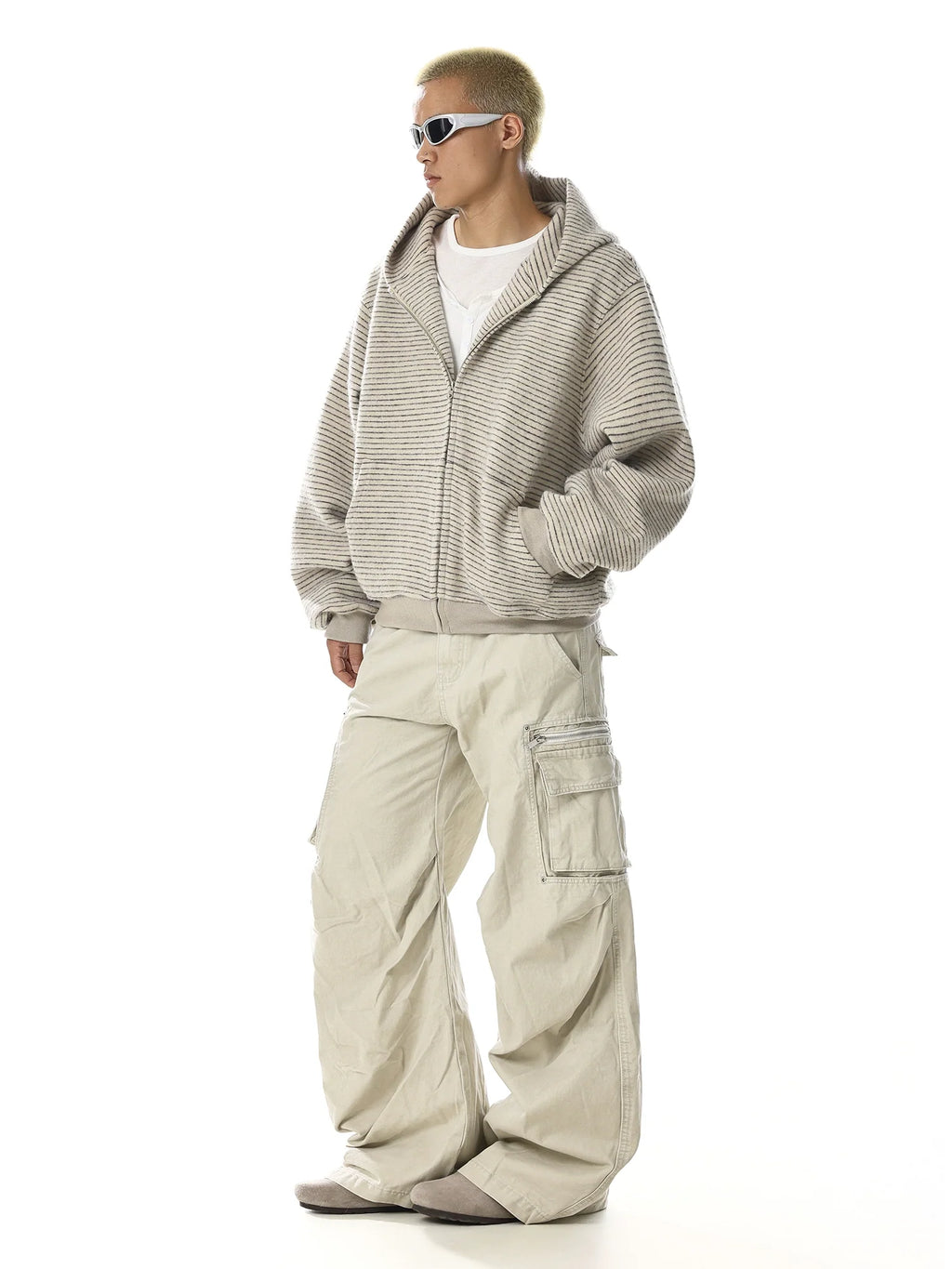 Striped Loose Fit Hooded Sweatshirt