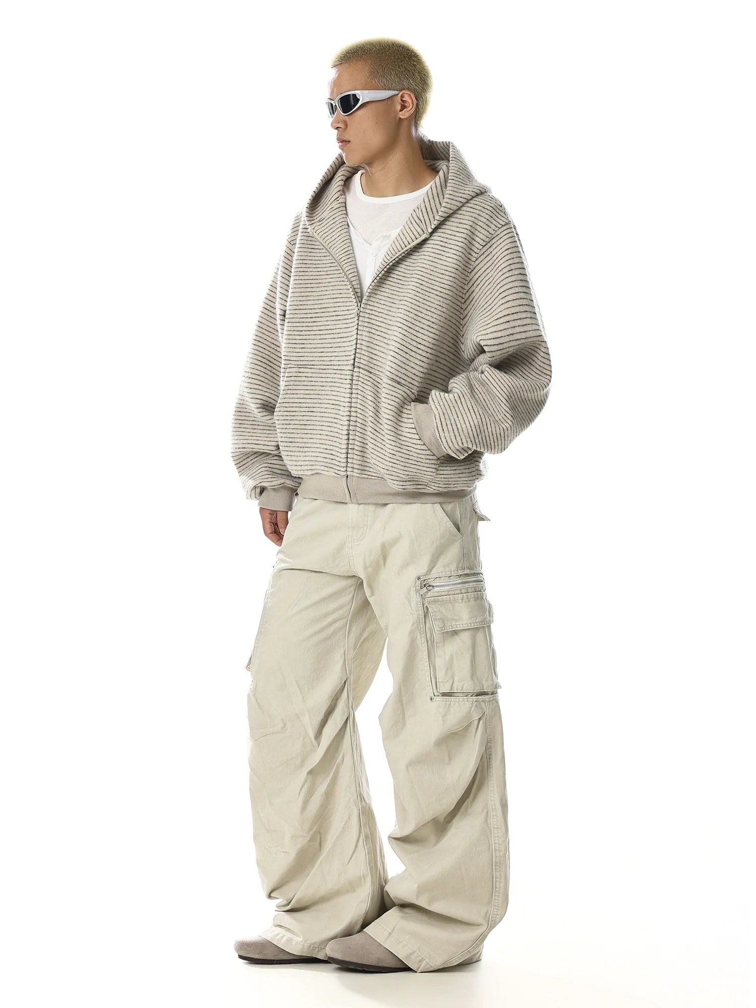Striped Loose Fit Hooded Sweatshirt