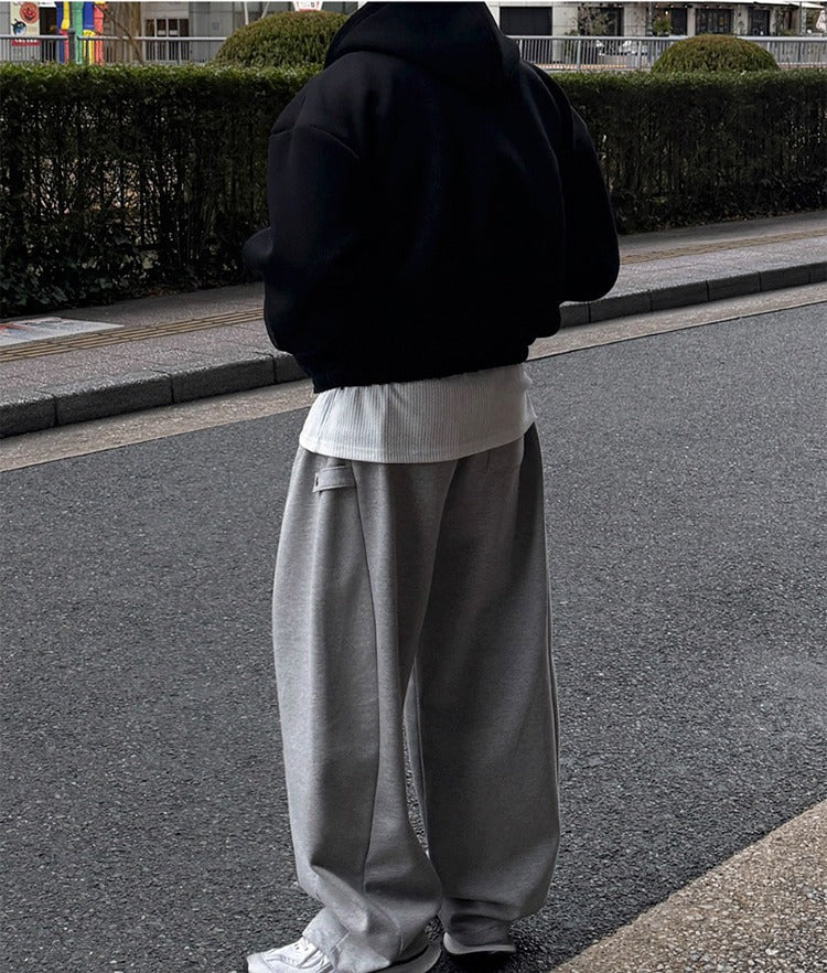 Hooded Zip-Up Loose Fit Cardigan