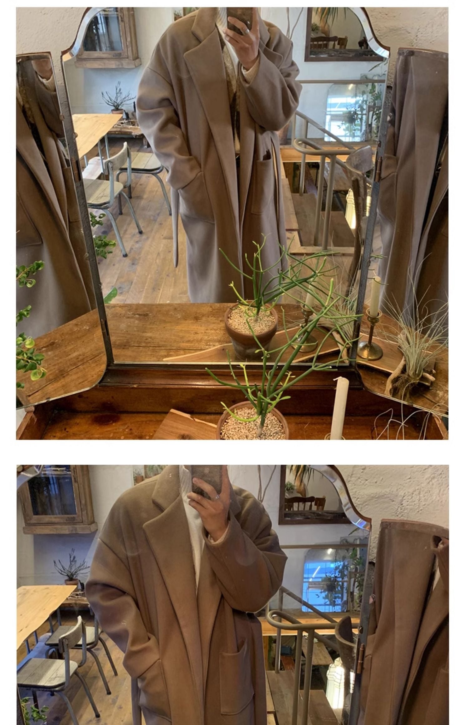 Wool Pockets Long Coat