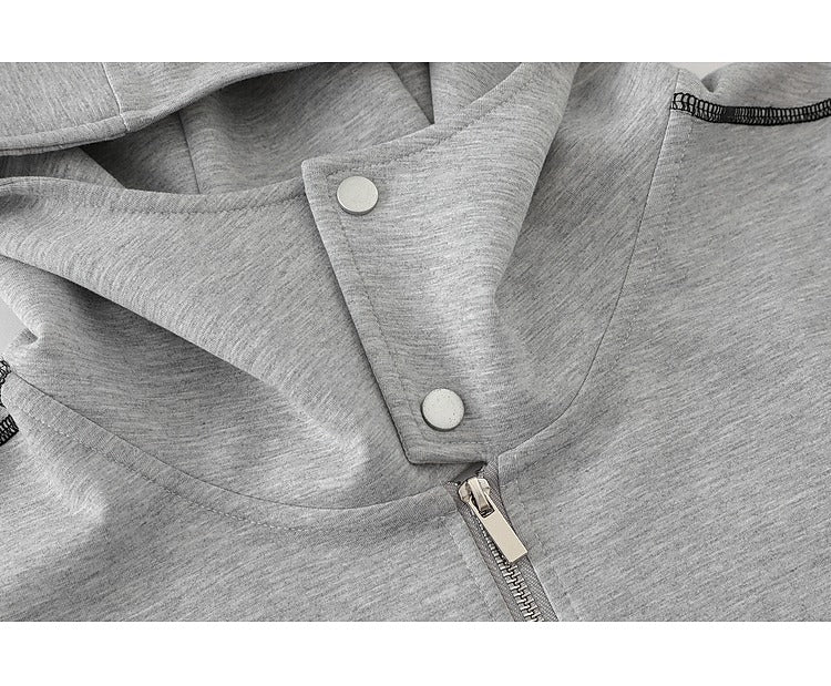 Zip Up Hooded Sweatshirt Jacket