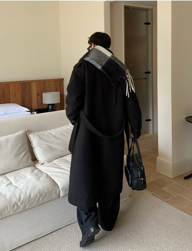 Wool Long Over-the-Knee Trench Coat