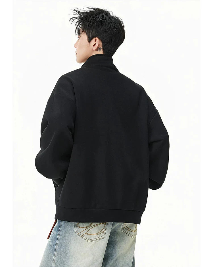 Half Zip Stand Collar Sweatshirt