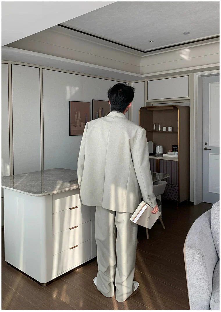 Wide-Shoulder Relaxed Fit Suit (Sold Separately）