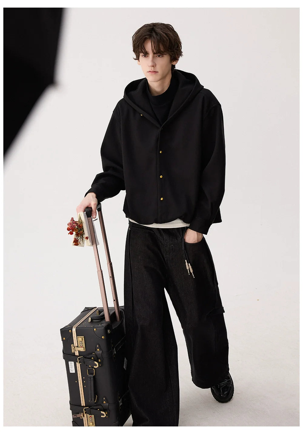 Wool Drawstring Hooded Jacket