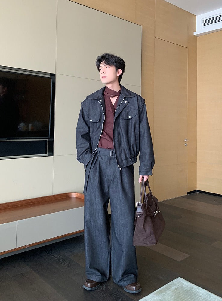 Zipper Denim Jacket and Pants