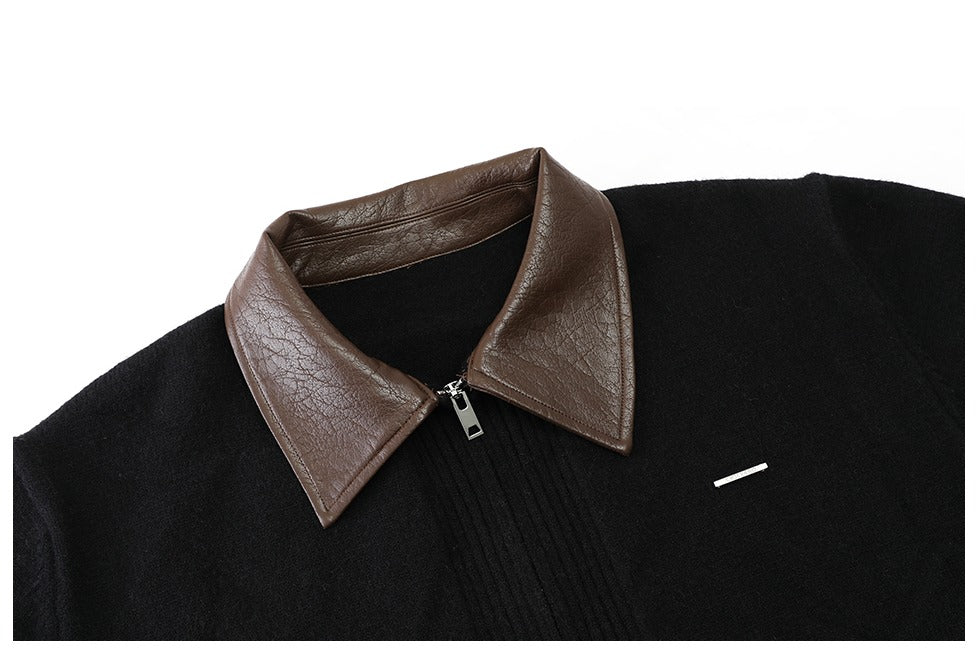 Contrast Collar Knit Cardigan