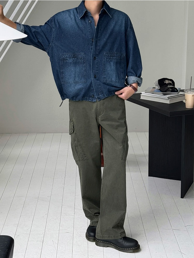 Washed Denim Casual Shirt