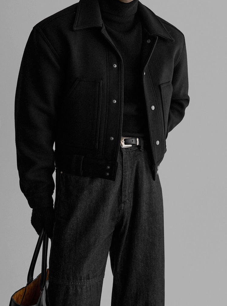 Wool Collar Workwear Short Jacket