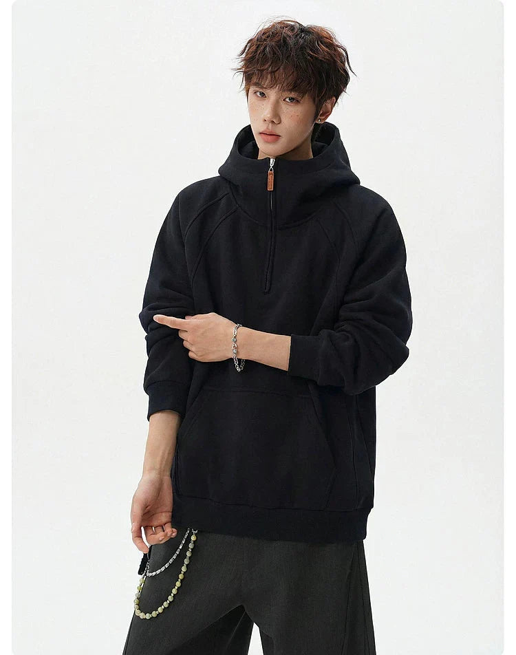 Half-Zip Hooded Pullover Sweatshirt