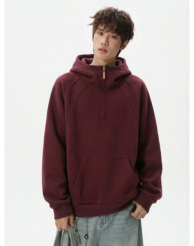 Half-Zip Hooded Pullover Sweatshirt