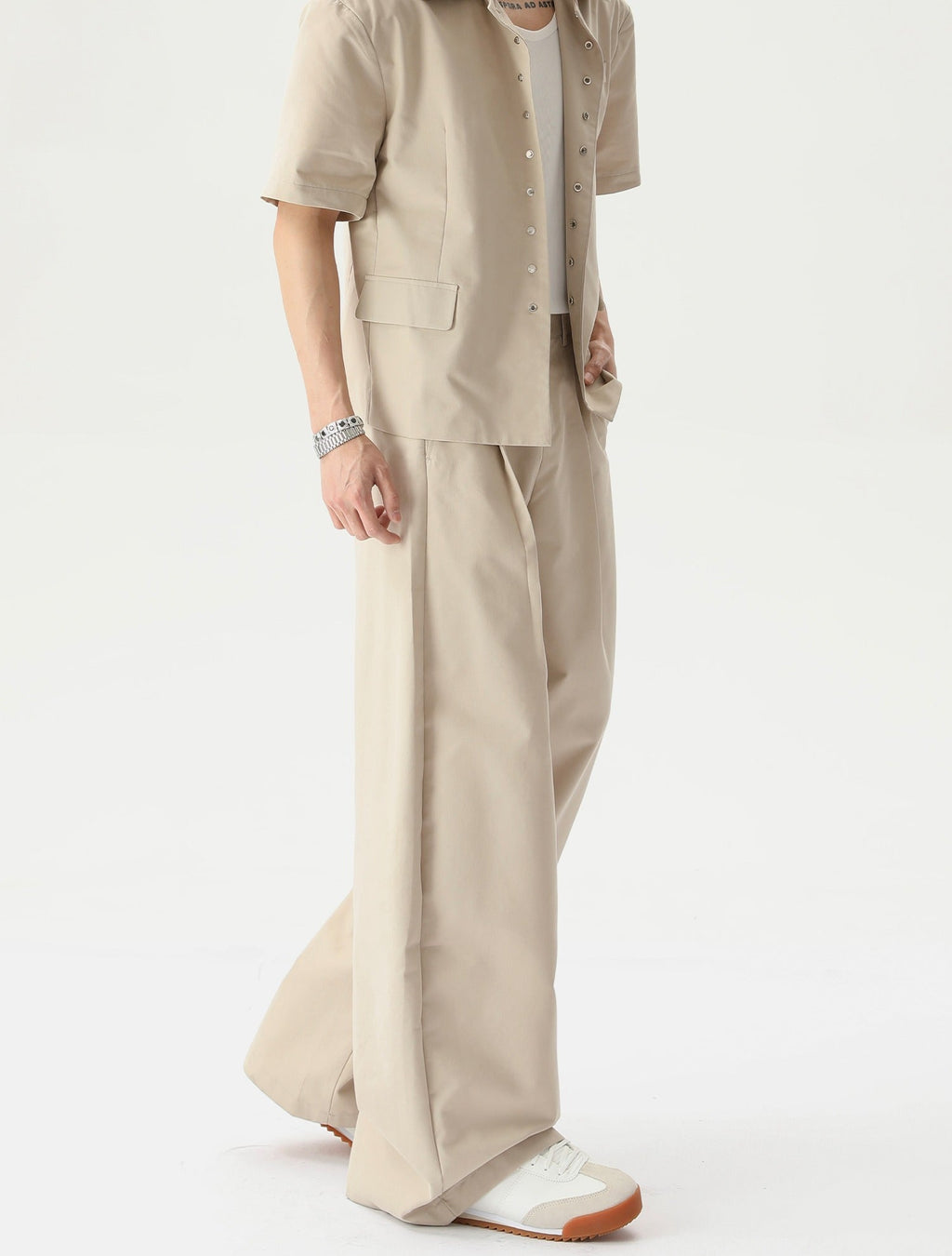 Wide-Leg Button-Down Top and Pants