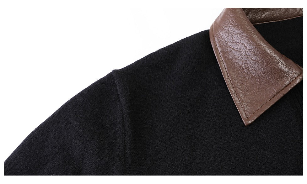Contrast Collar Knit Cardigan