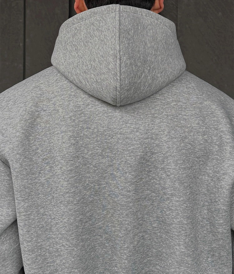 Hooded Zip-Up Loose Fit Cardigan