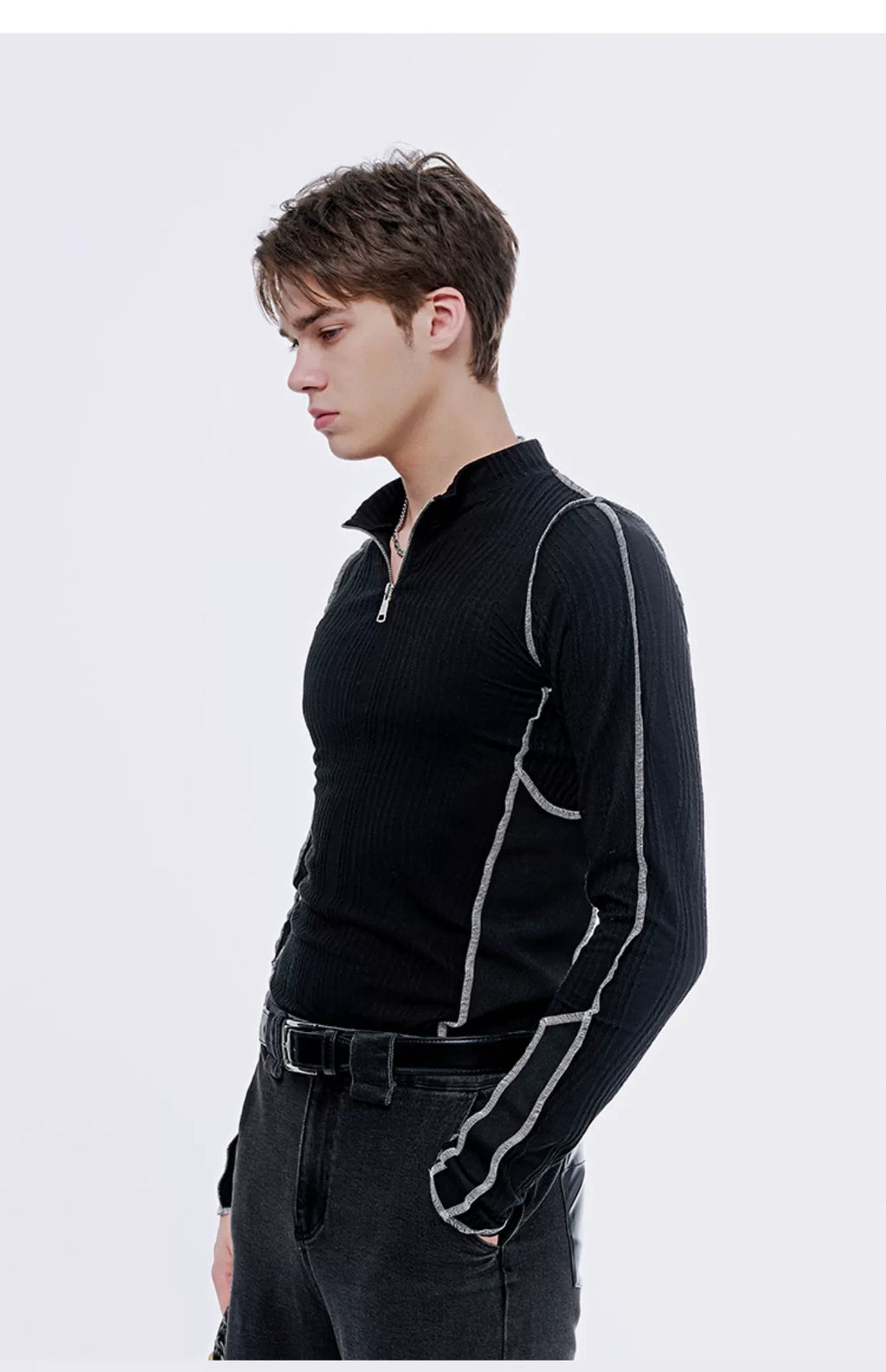 Water Ripple Zip Front Base Layer Top