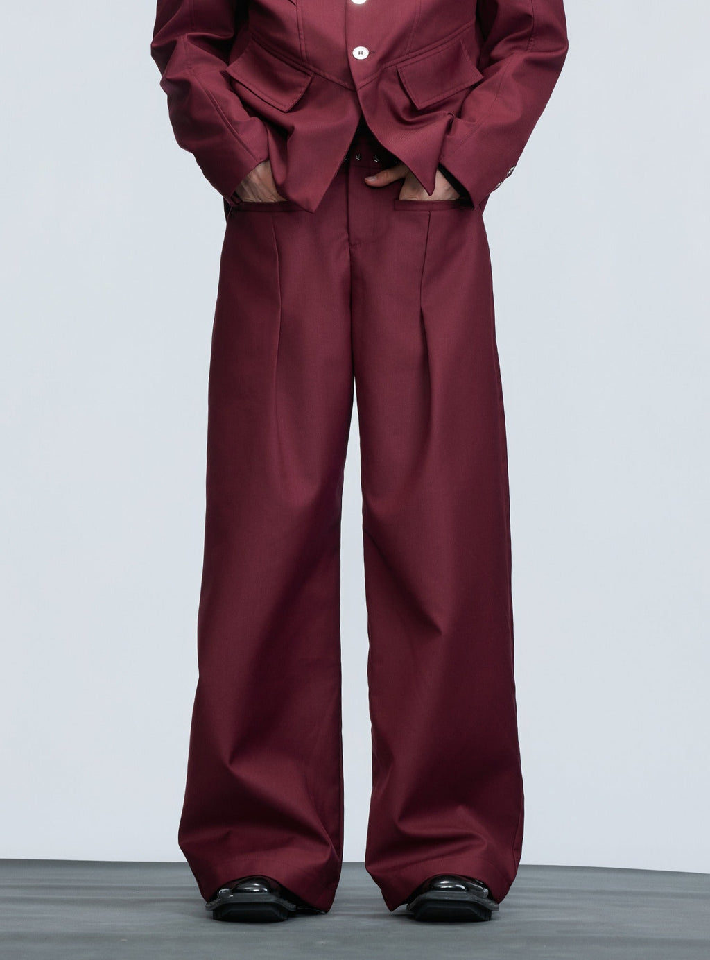 Wool Blend V-Neck Suit and Pants (sold separately)