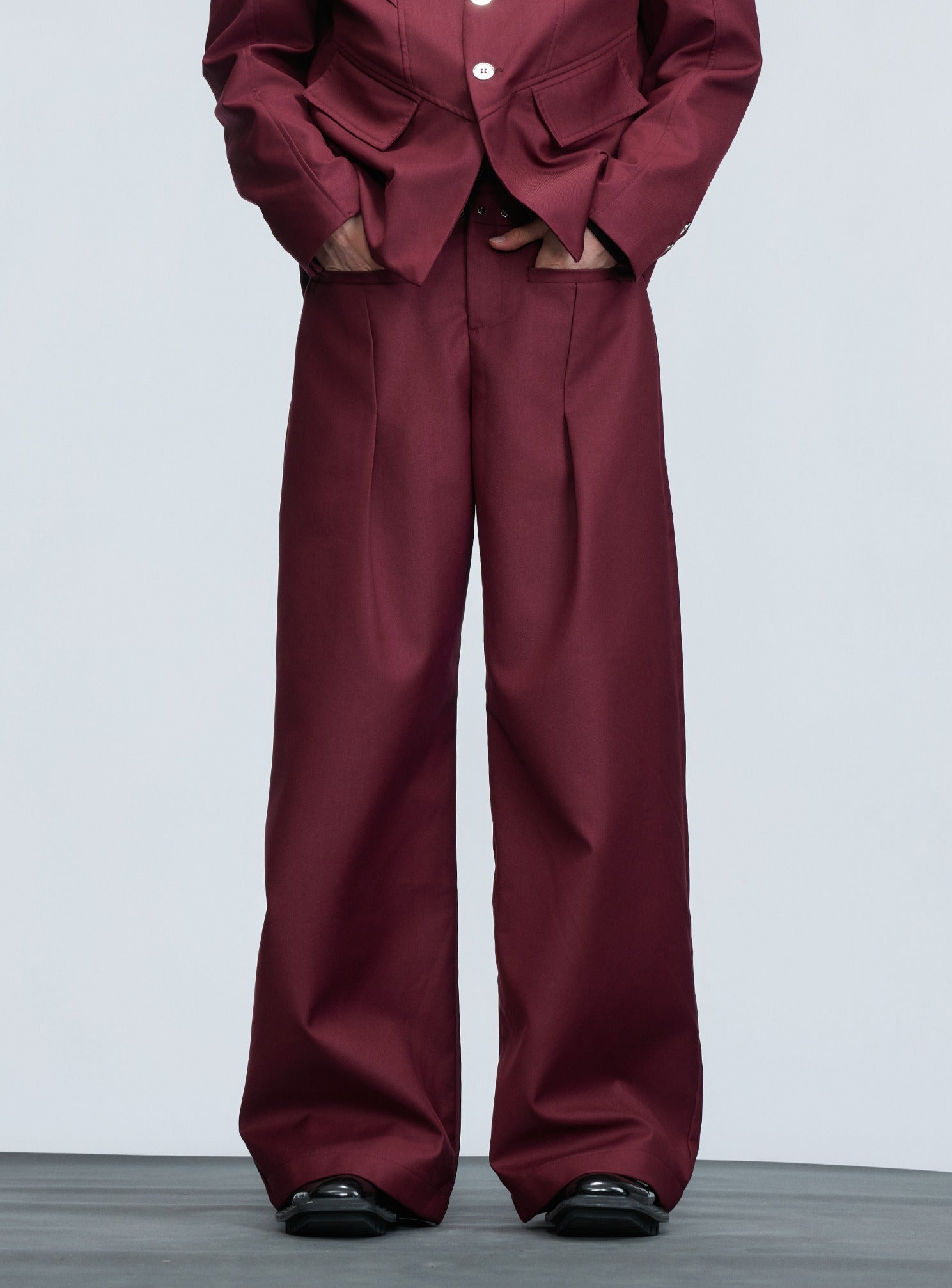 Wool Blend V-Neck Suit and Pants (sold separately)