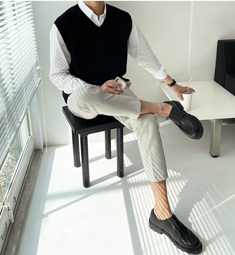 V-Neck Knit Sweater Vest