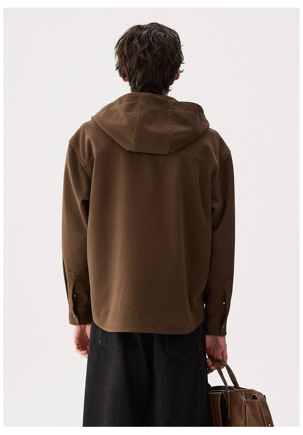 Wool Drawstring Hooded Jacket