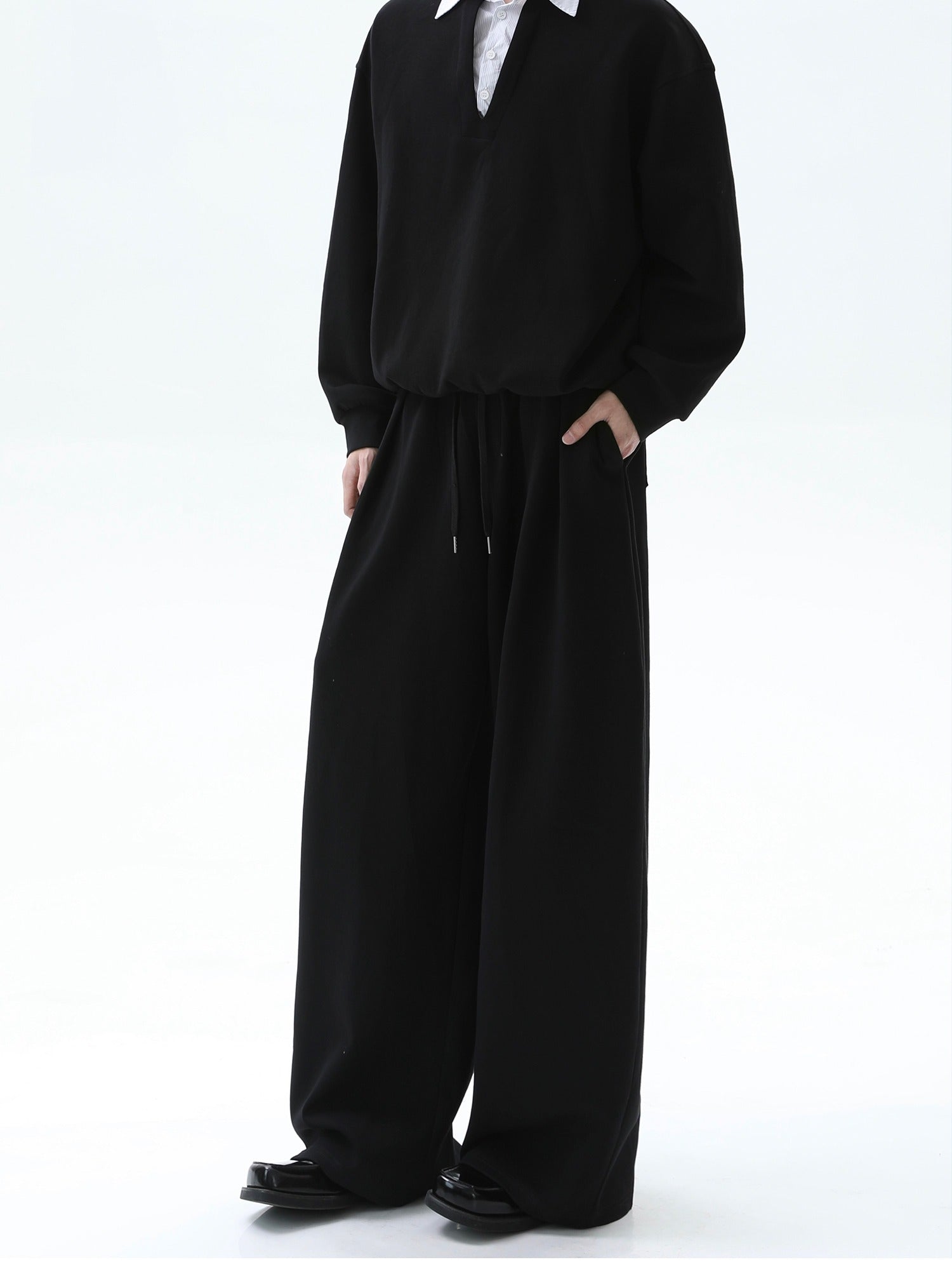 Two-Piece Collared Sweatshirt and Pants (sold separately)