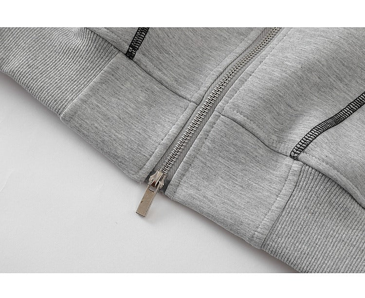 Zip Up Hooded Sweatshirt Jacket