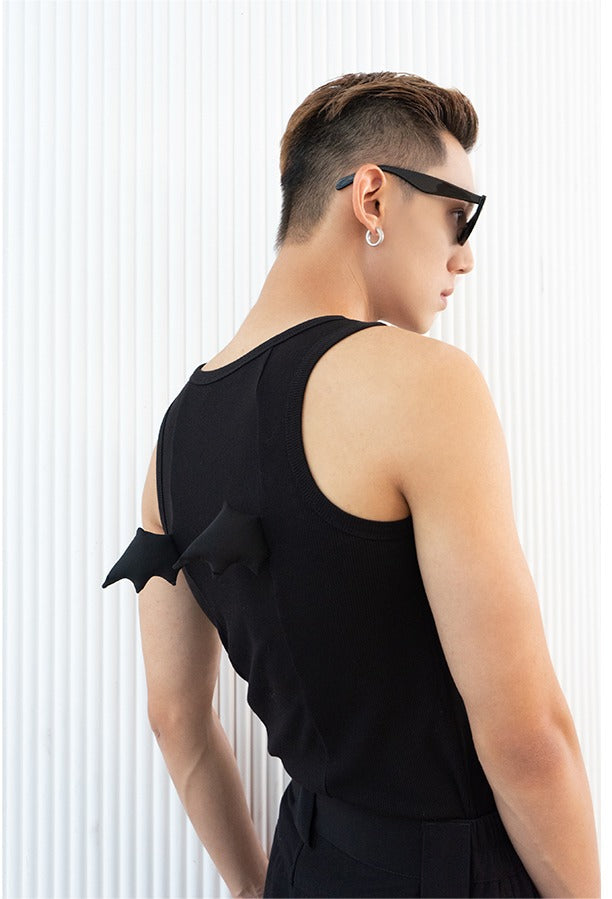 Wings Decoration Slim Fit Vest