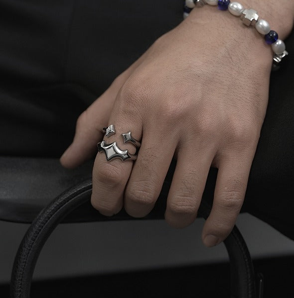 Star Metal Open Adjustable Ring