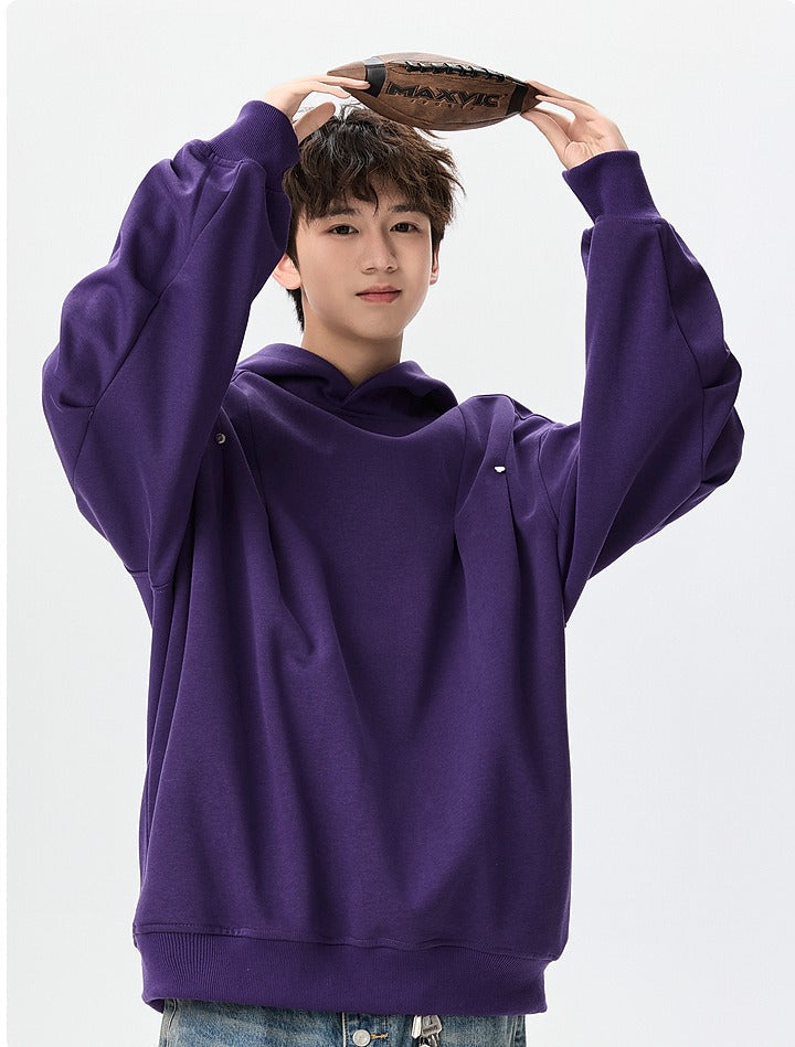 Deconstructed Loose Hooded Sweatshirt