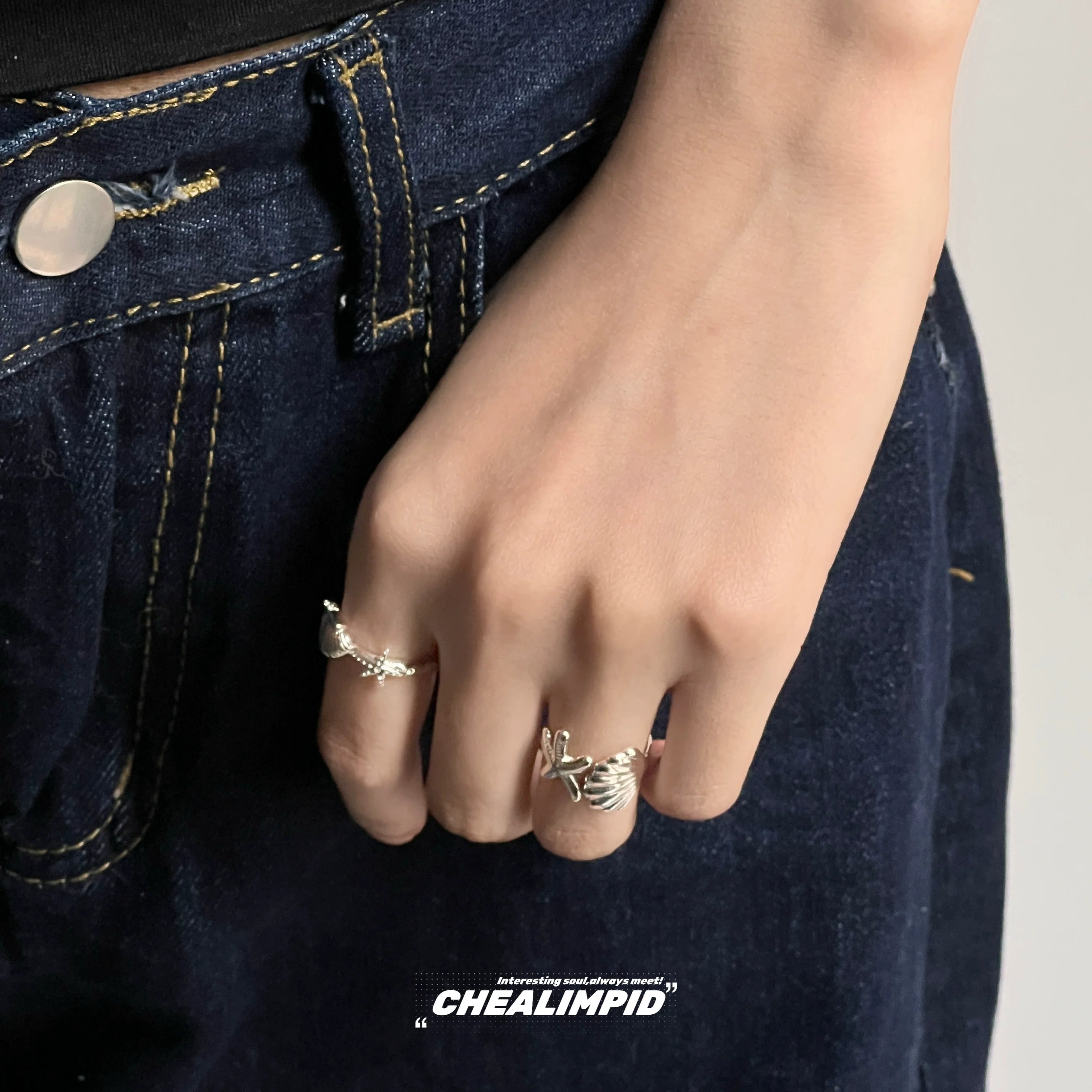 Shell Open Adjustable Ring