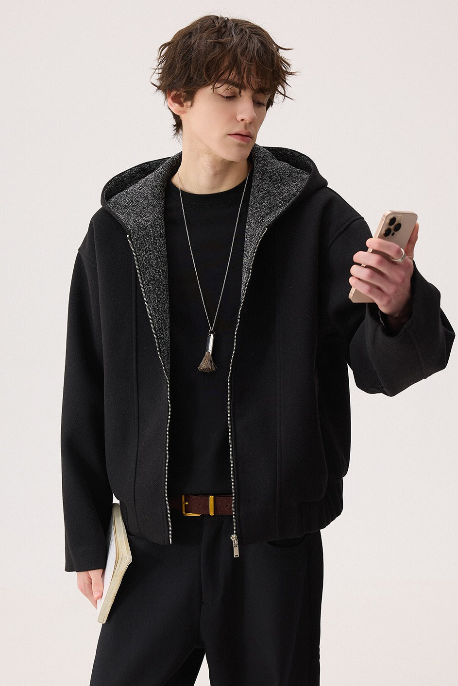 Wool Hooded Casual Cardigan Coat
