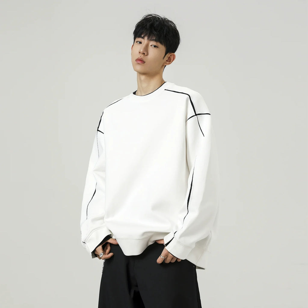 Contrast Stitch Loose Fit Sweatshirt