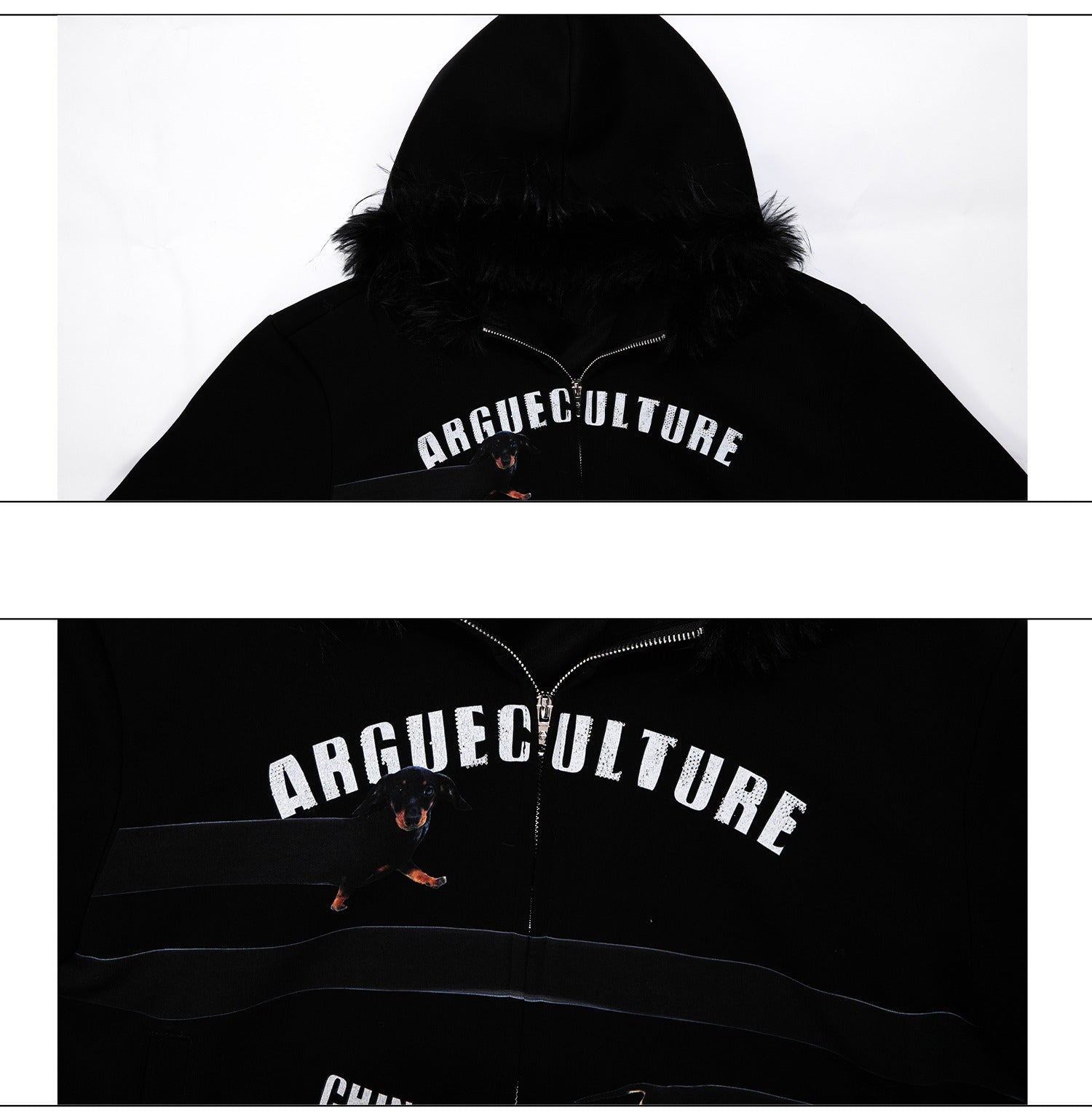 Fur Collar Hooded Sweatshirt Cardigan