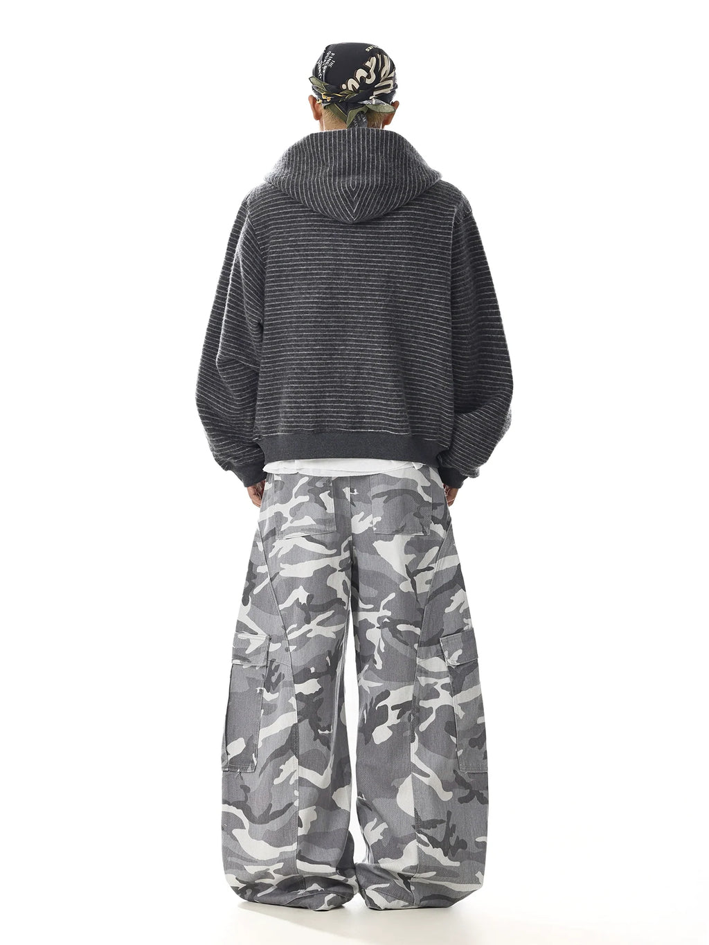 Striped Loose Fit Hooded Sweatshirt