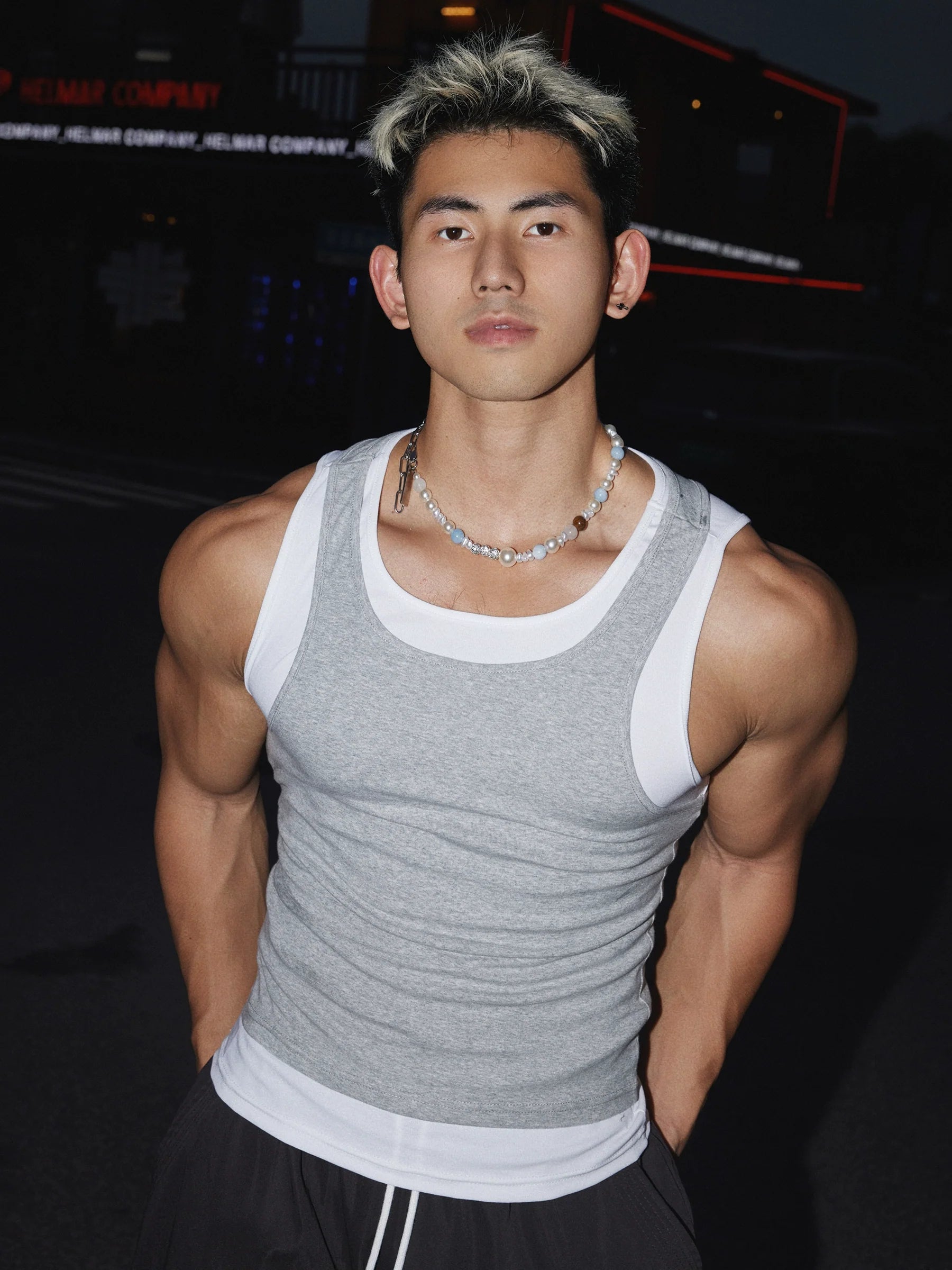 Slim Fit Spliced Two-Piece Vest
