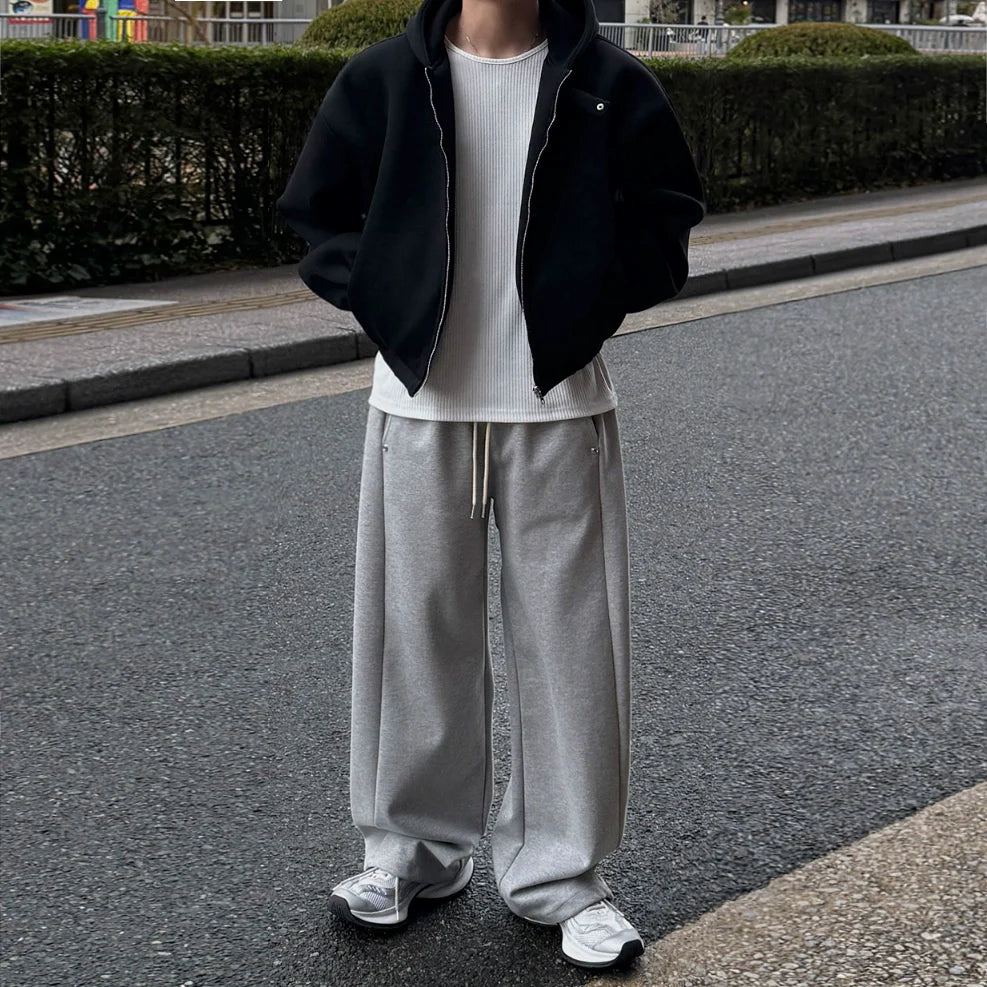 Hooded Zip-Up Loose Fit Cardigan