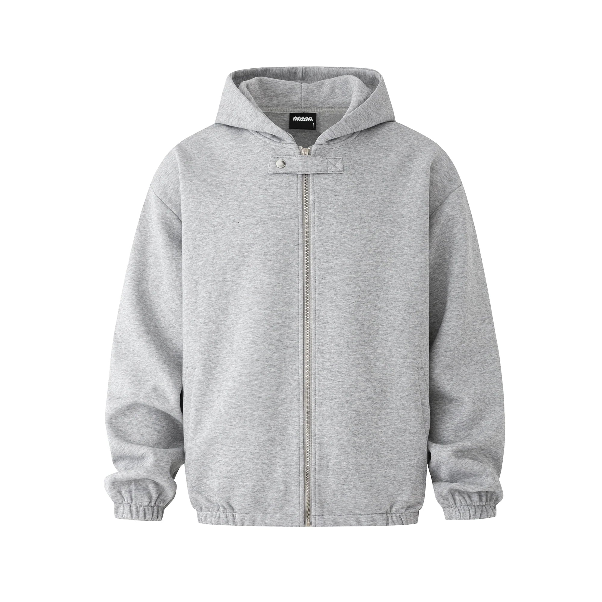 Hooded Zip-Up Loose Fit Cardigan