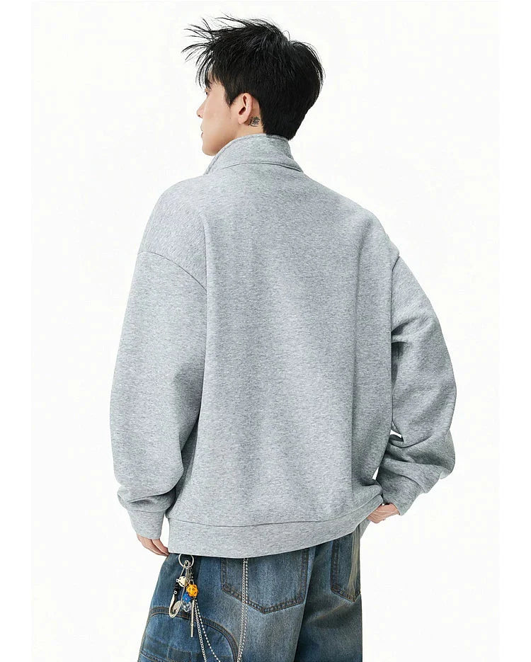 Half Zip Stand Collar Sweatshirt