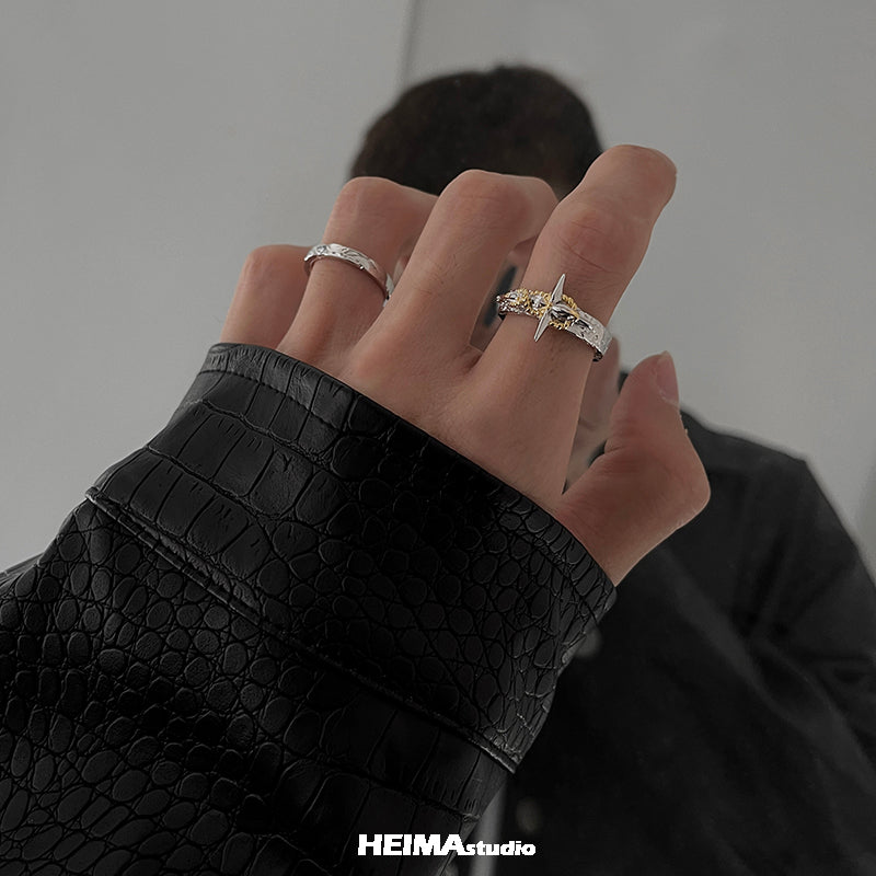 Adjustable Gold Foil Cross Ring