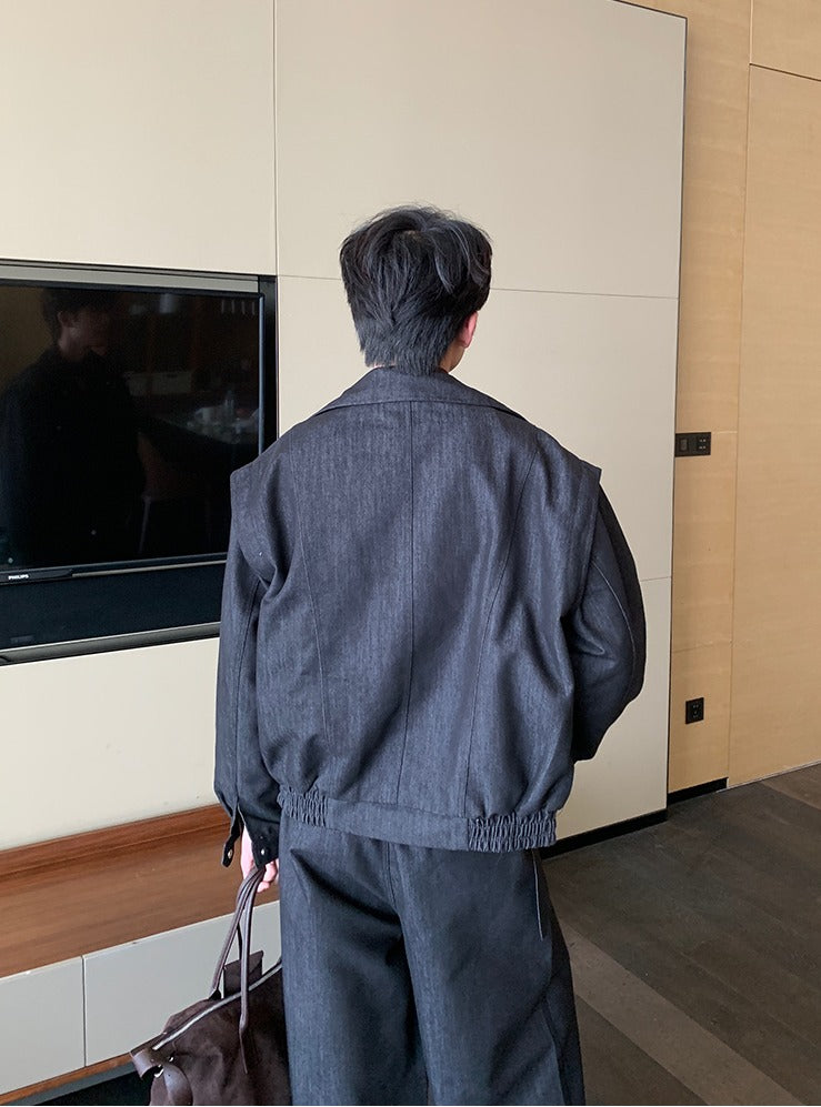 Zipper Denim Jacket and Pants