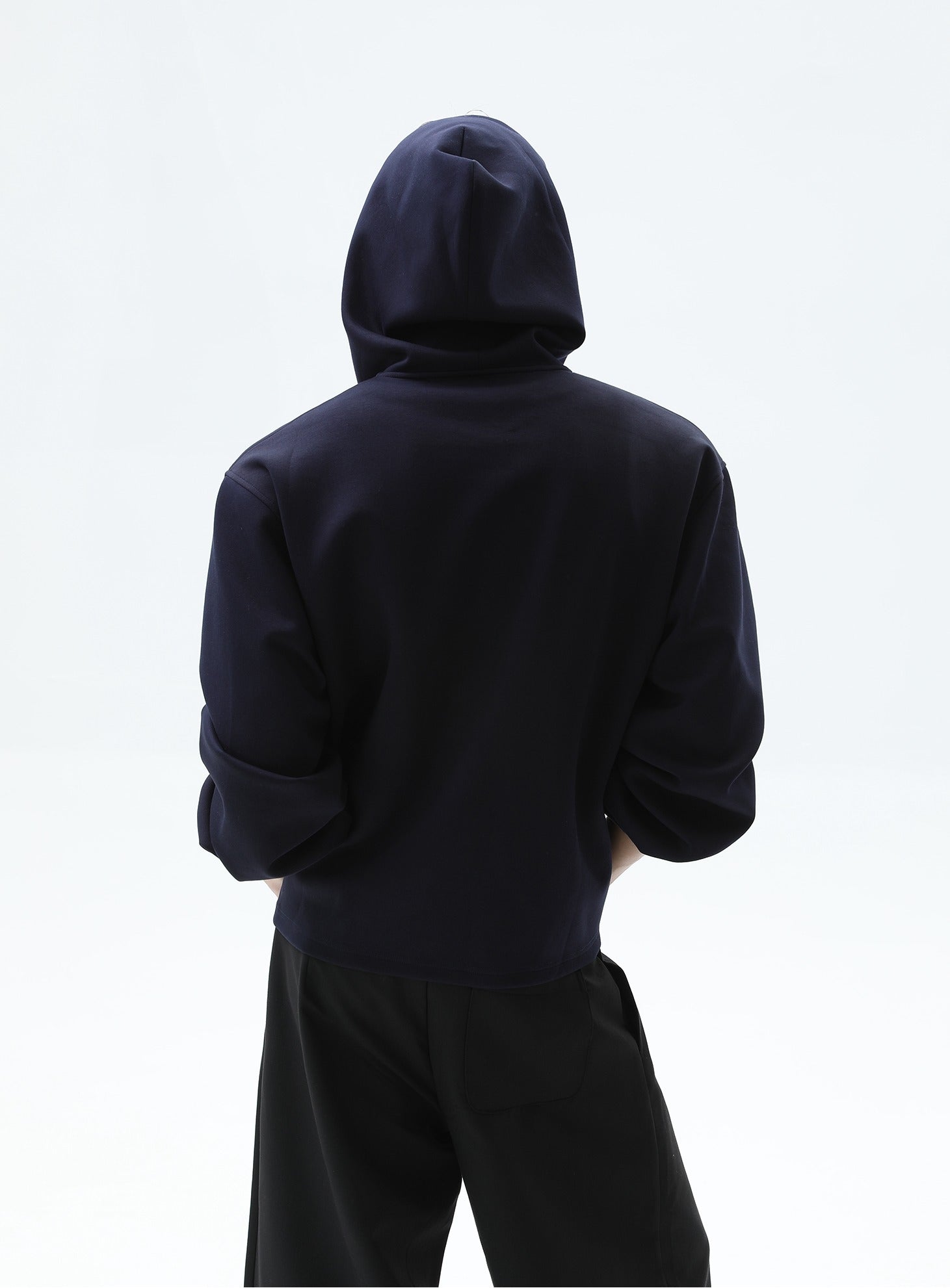 Hooded Button-Up Sweatshirt Jacket