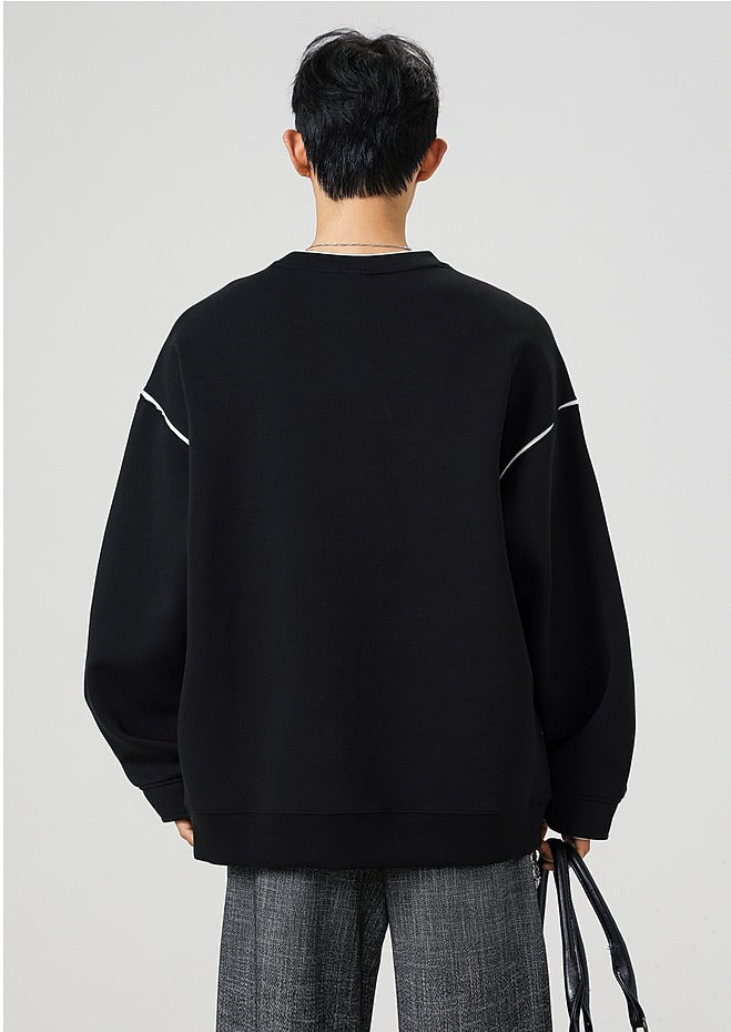 Contrast Stitch Loose Fit Sweatshirt
