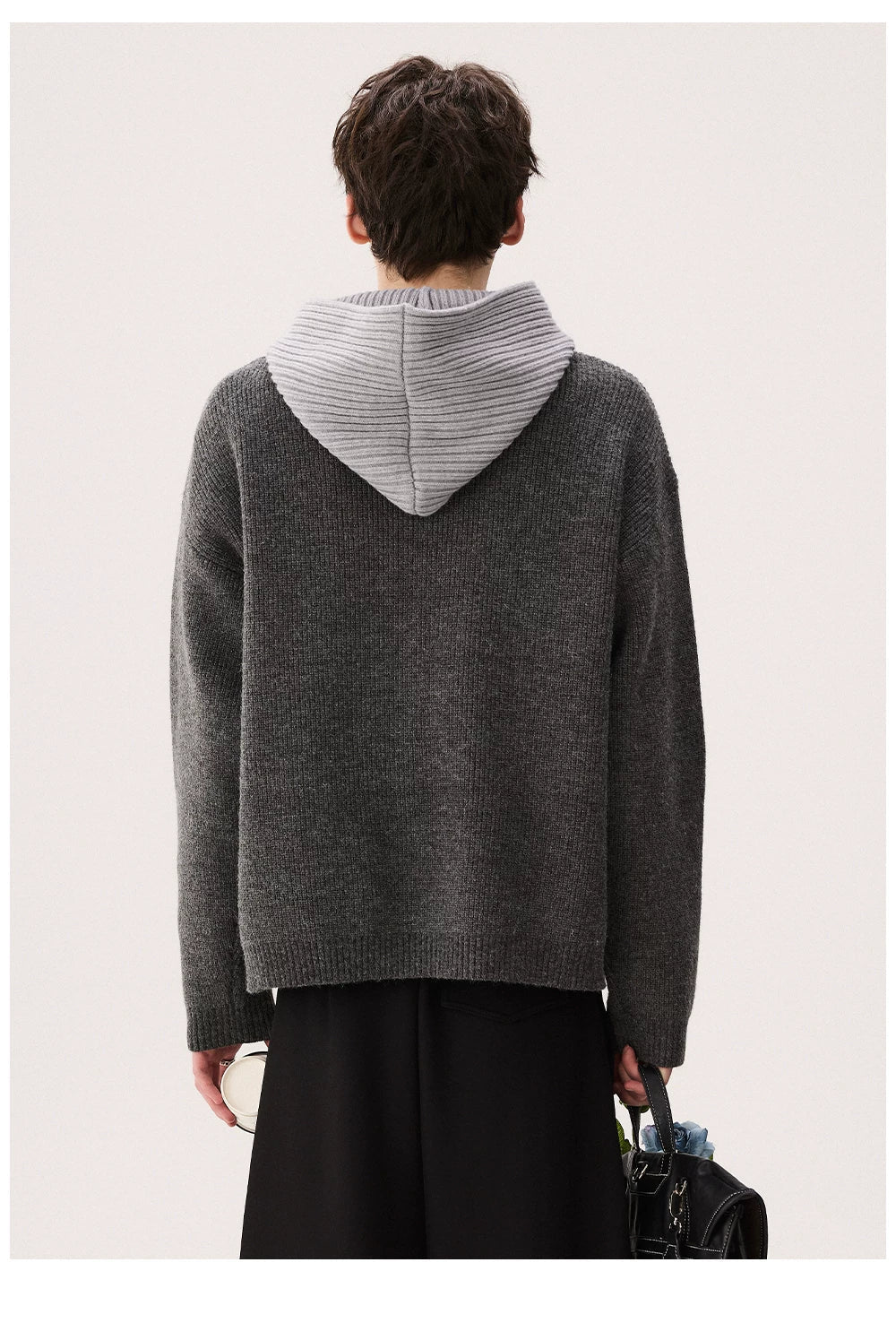 Thick Fleece Faux Layered Hooded Sweater