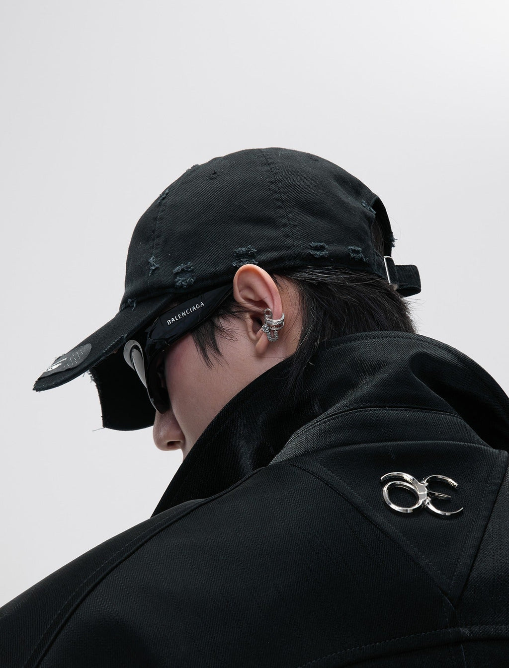 Distressed Baseball Cap with Patch Design