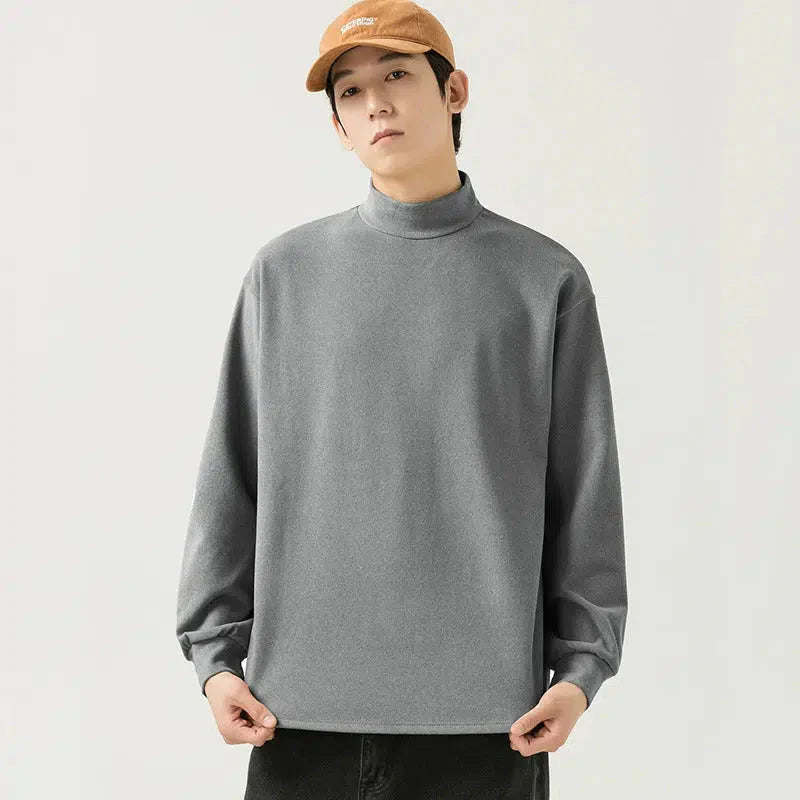 Turtleneck Velvet Sweatshirt