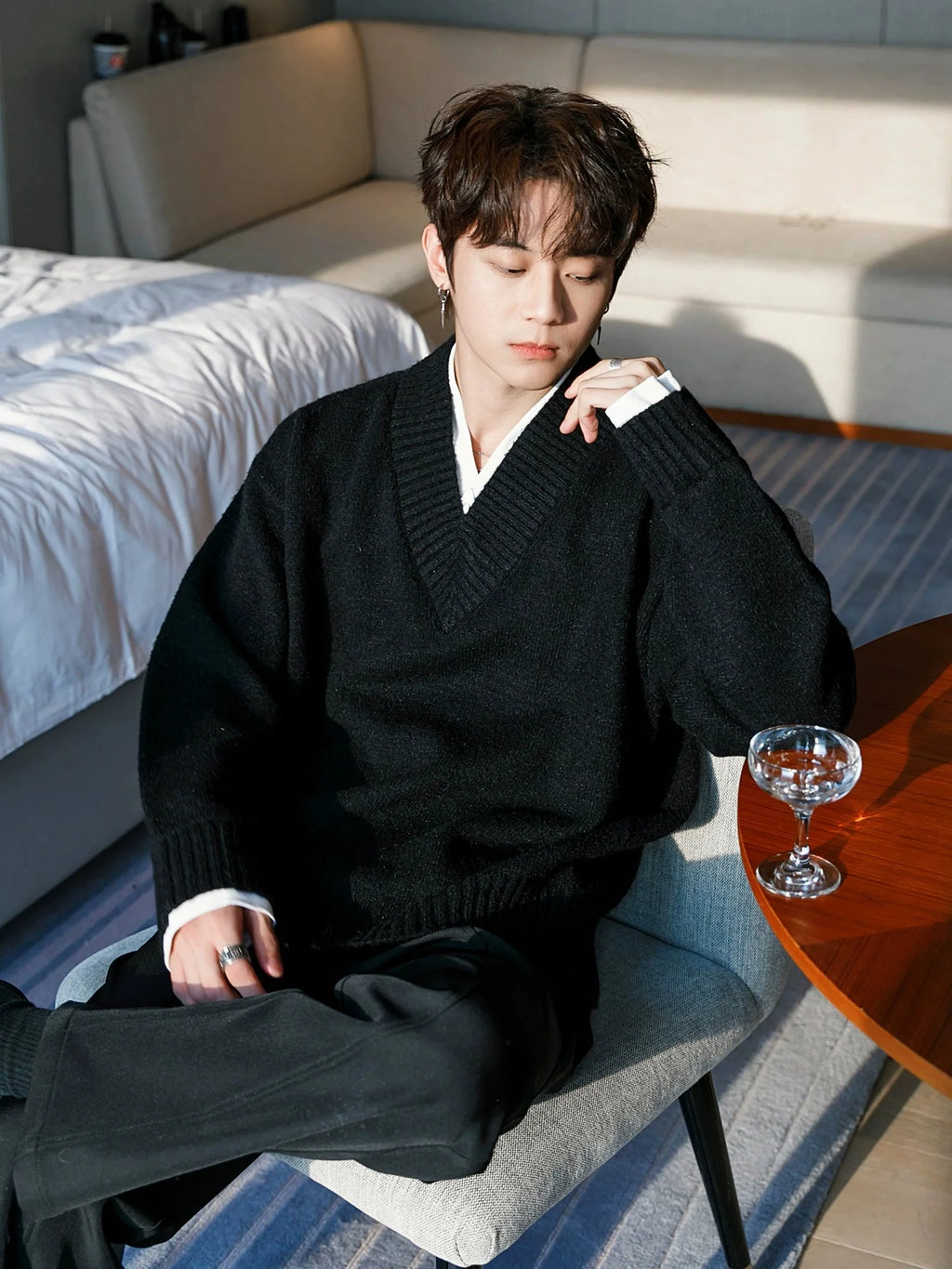 V-neck Knit Sweater